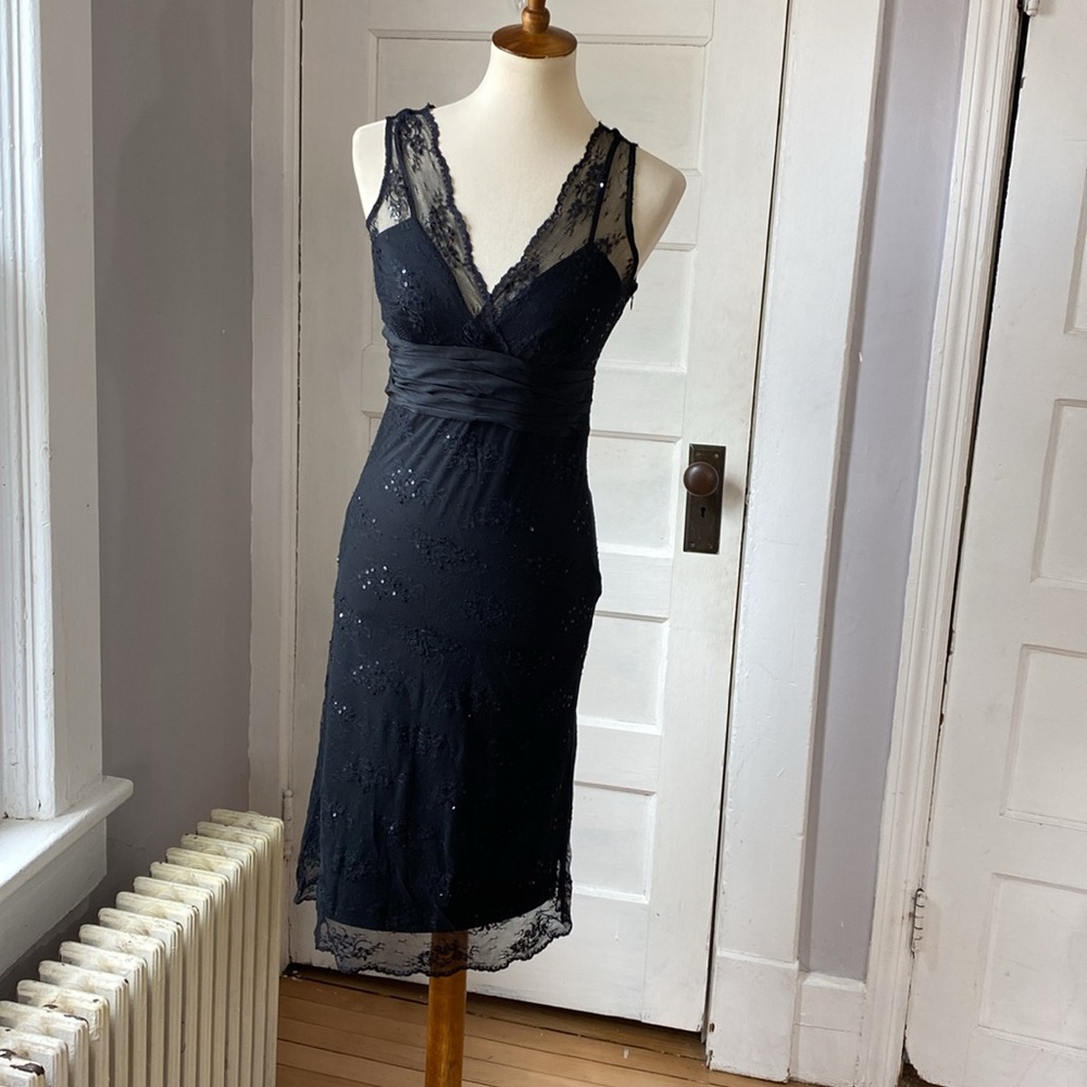 Nicole by Nicole Miller Black Lace Evening Dress,  Size 4